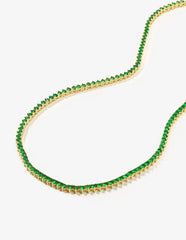 Not Your Basic Necklace (18") in Gold/Emerald