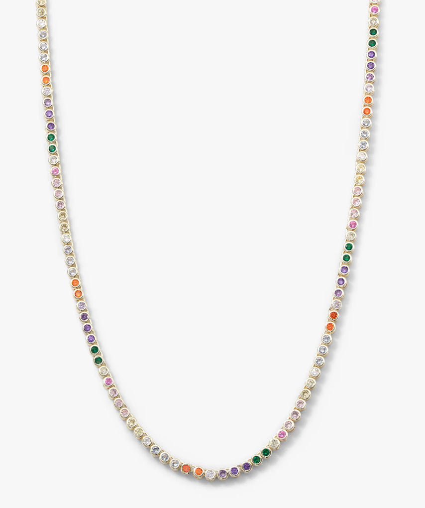 Baby Baroness Necklace (15") in Gold/Rainbow
