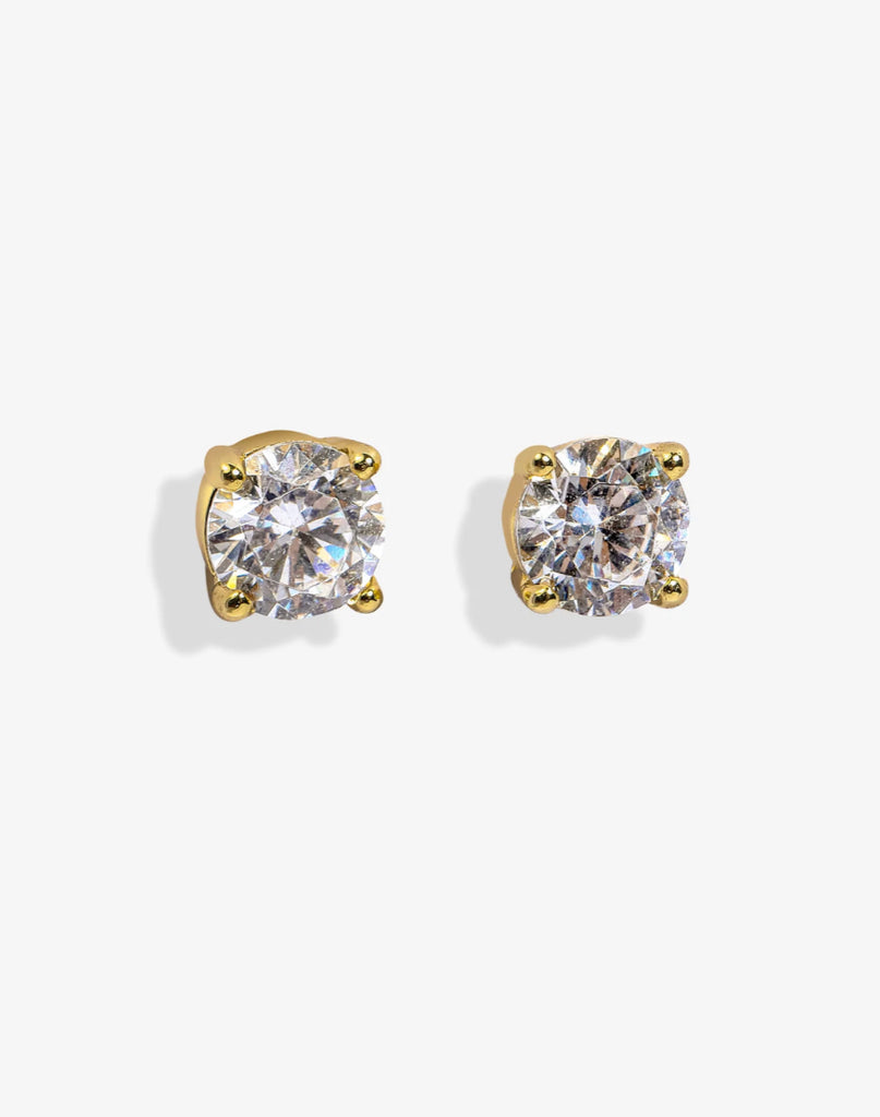 The Perfect 5mm Studs in Gold/White Diamondettes