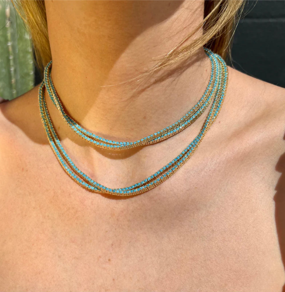 Baby Heiress Necklace in Turquoise 15"