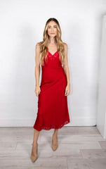 Liz Slip Dress in Ruby