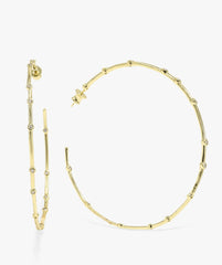 Big Hoops (3") in Gold/White Diamondettes