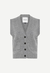 Thea Knit Vest in Grey Melange