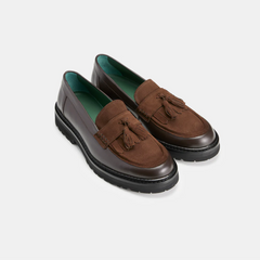 Richee Penny Loafer in Crust Leather Brown Suede
