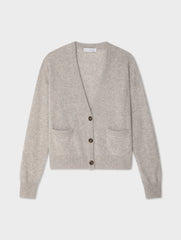 Cashmere Pocket Cardigan in Misty Grey Heather