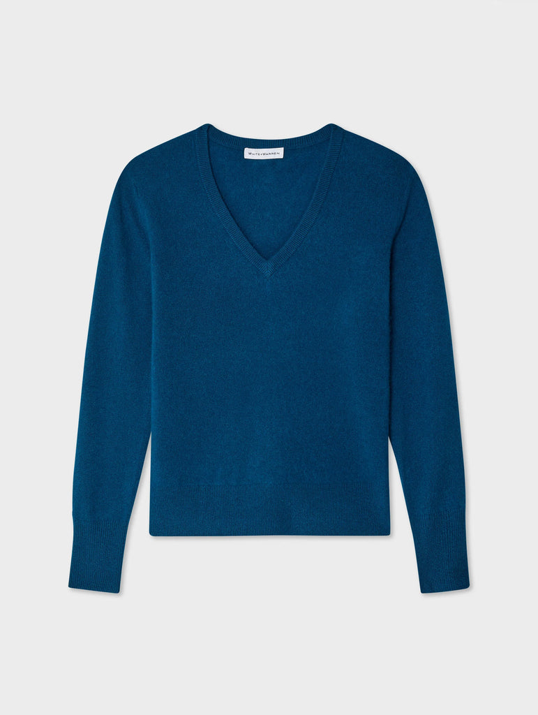 Cashmere Core V-Neck in Deep Jade