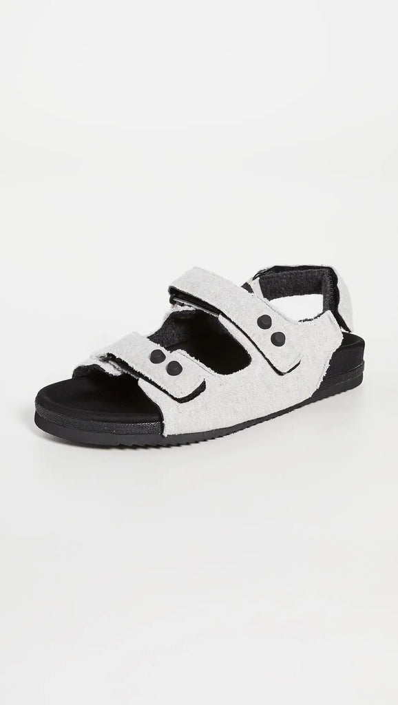 Velcro Puffy Jersey Sandal in Grey