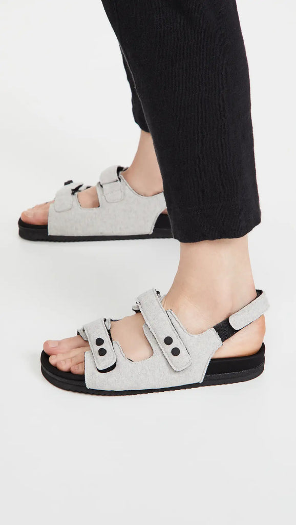 Velcro Puffy Jersey Sandal in Grey