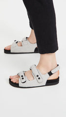 Velcro Puffy Jersey Sandal in Grey