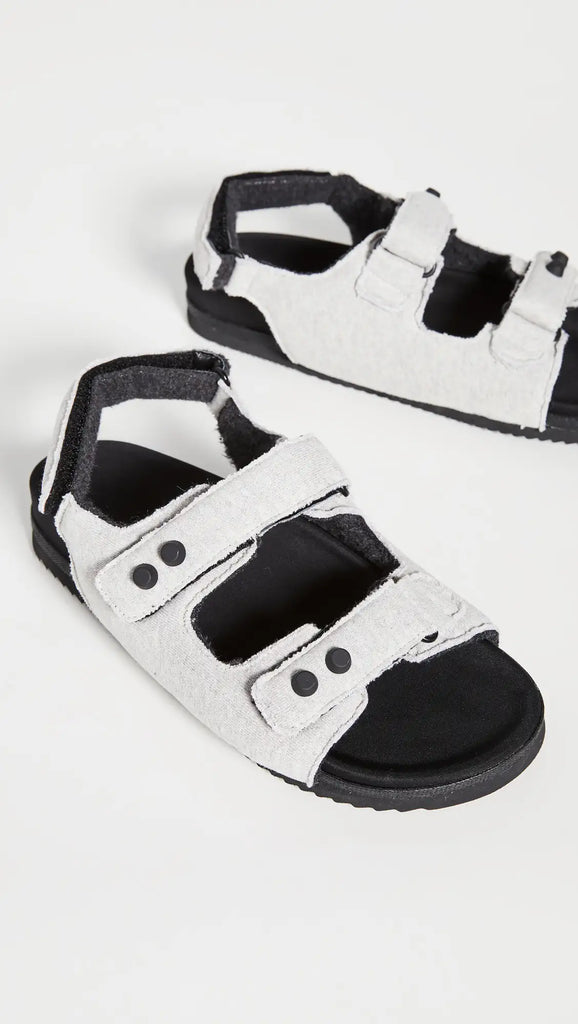 Velcro Puffy Jersey Sandal in Grey