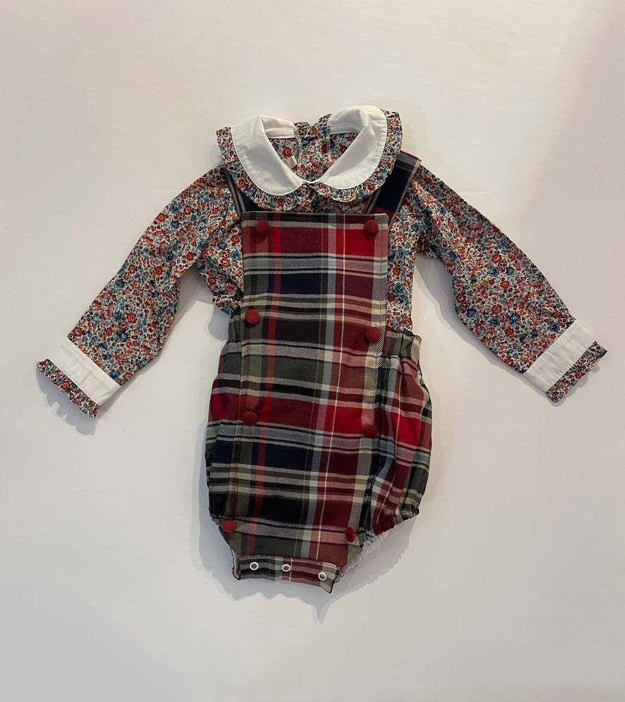 Fireplace Romper Set with Girls Liberty Shirt