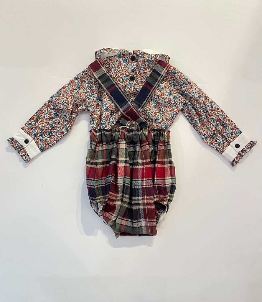 Fireplace Romper Set with Girls Liberty Shirt