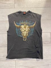 Vintage Harley Davidson Sleeveless T-shirt “Heartland” in Dark Grey