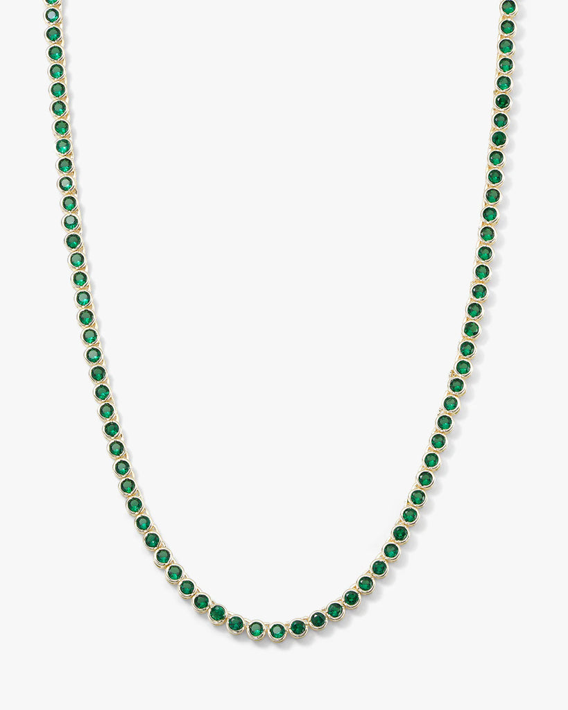 Baroness Necklace 15" in Emerald/Gold