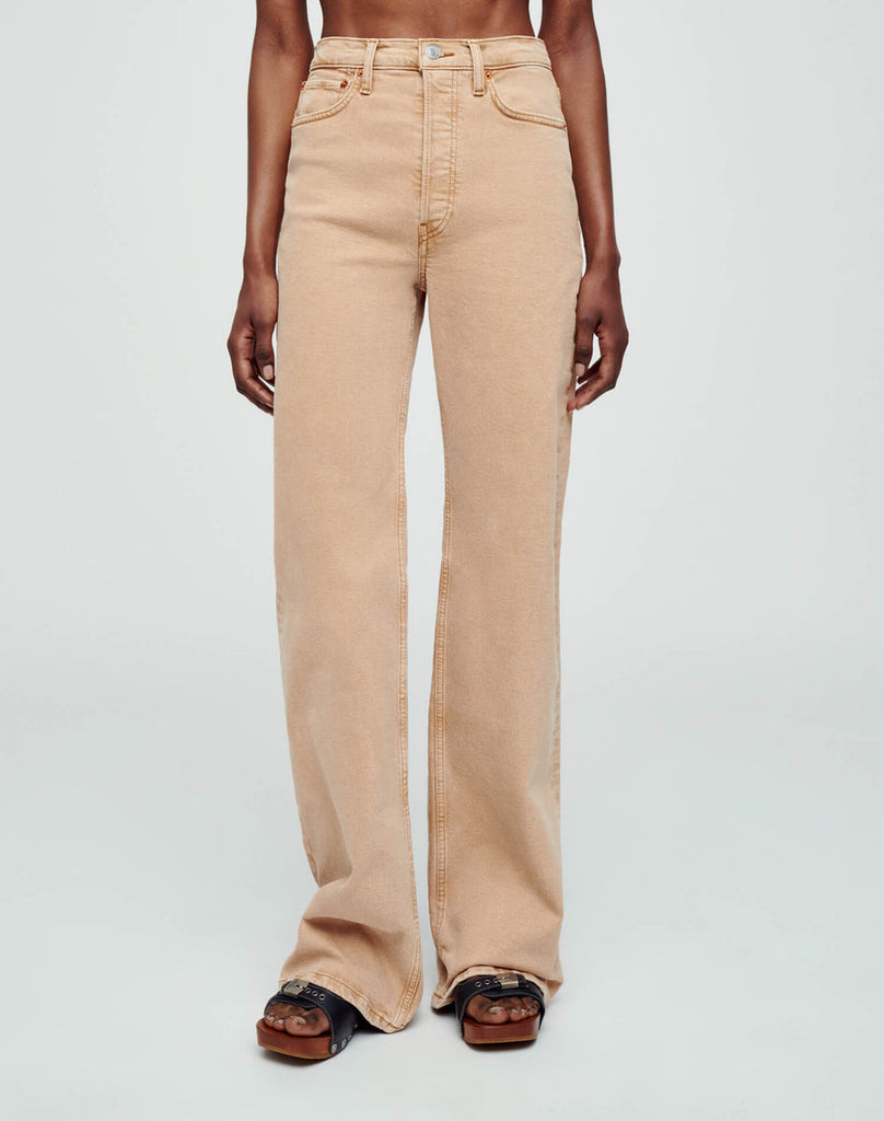 70s Ultra High Rise Wide Leg in Washed Khaki
