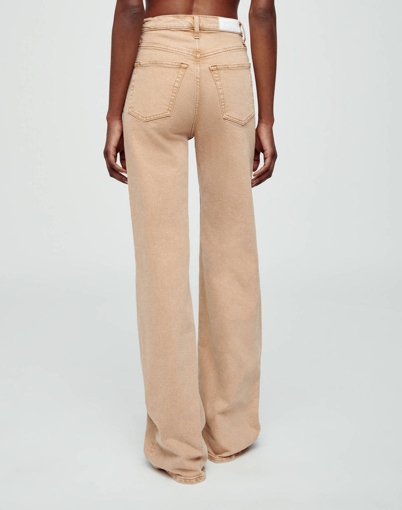 70s Ultra High Rise Wide Leg in Washed Khaki