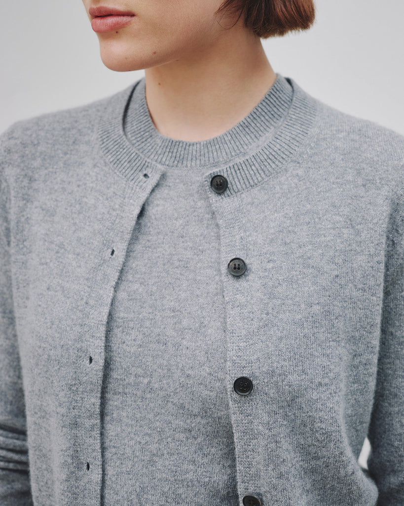 March Cardigan in Melange Grey