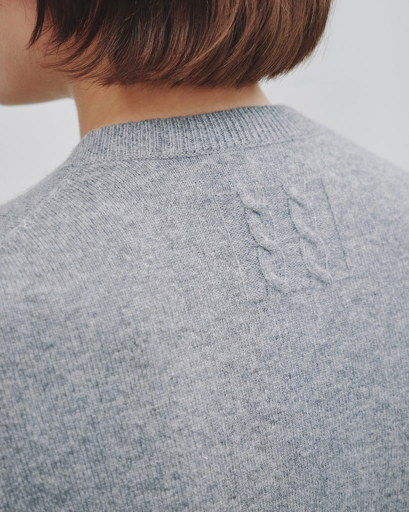 March Cardigan in Melange Grey