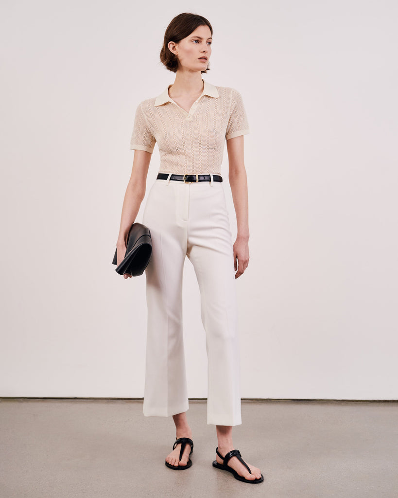 Kenza Button Up Sweater in Ivory