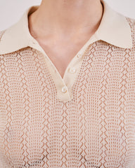Kenza Button Up Sweater in Ivory