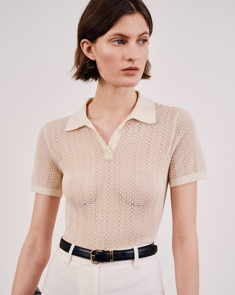 Kenza Button Up Sweater in Ivory
