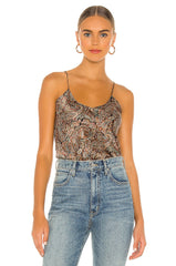 Isabella Cami Top in Green/Rust Paisley