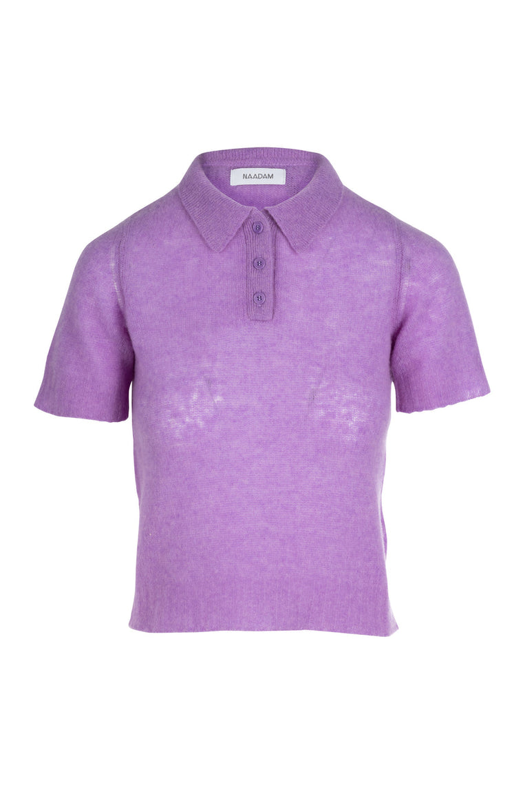 Cashmere Featherweight Polo in Lilac