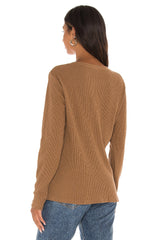 Henley Thermal Long Sleeve in Brown