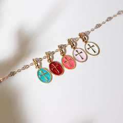 Gigi Resin Cross Pendant in Turquoise
