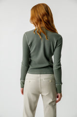 Thermal Henley Tee in Tea Leaf