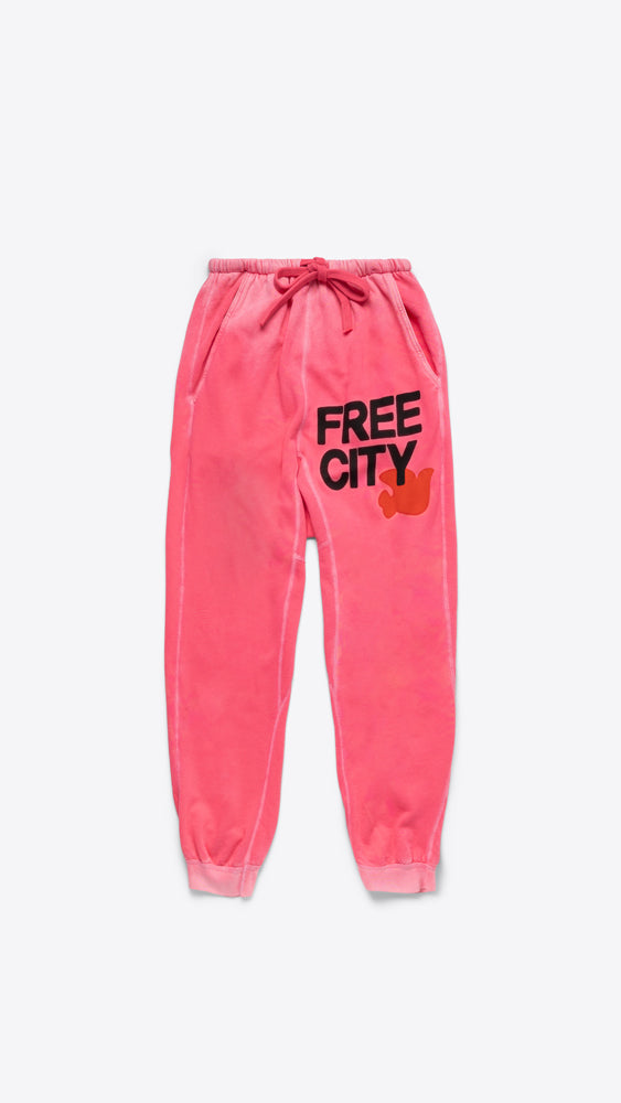 FreeCity Large Sunfades Pocket Sweatpant in Pink Plant