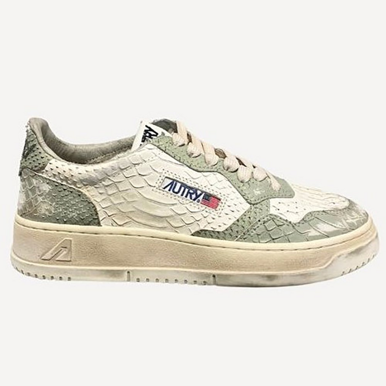 Super Low Vintage Python in White/Sage