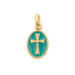 Gigi Resin Cross Pendant in Turquoise