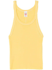 Cropped Ribbed Tank in Yellow