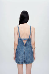 Seamed Shift Dress in Acid Blue