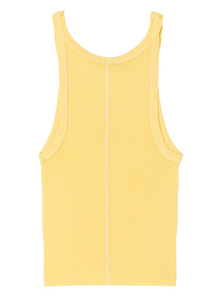 Cropped Ribbed Tank in Yellow