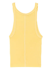 Cropped Ribbed Tank in Yellow