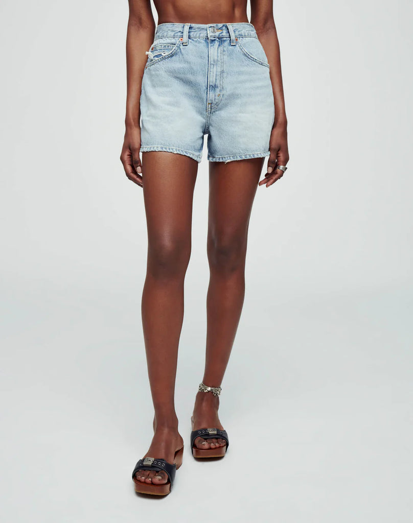 The Midi Short in Ripped Tide