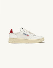 Medalist Low Leather in White/Red