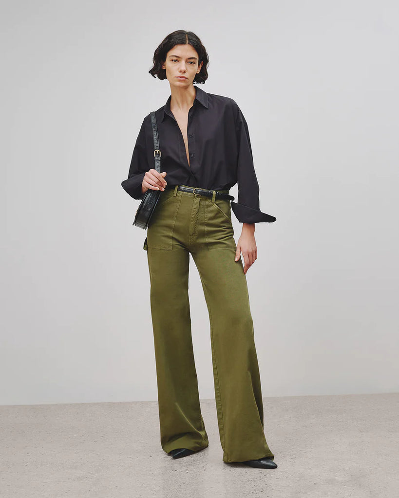Quentin Pant in Olive Green