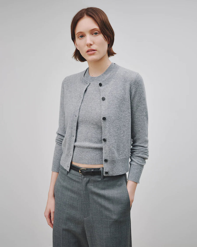 March Cardigan in Melange Grey