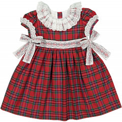 Noel Lace Dress in Red Plaid