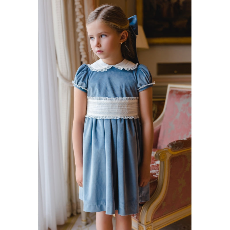 Dusty Blue Velvet Dress